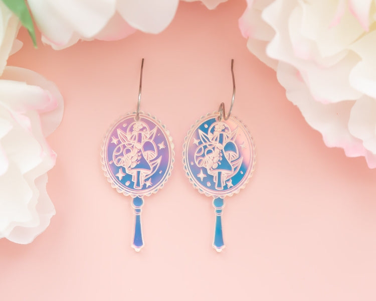 Celestial Mirror Holographic Acrylic Earrings