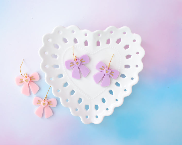 Pastel Bows Acrylic Earrings