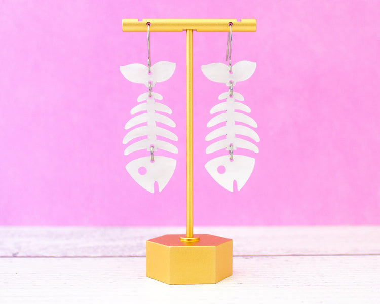 Fish Bones Acrylic Earrings