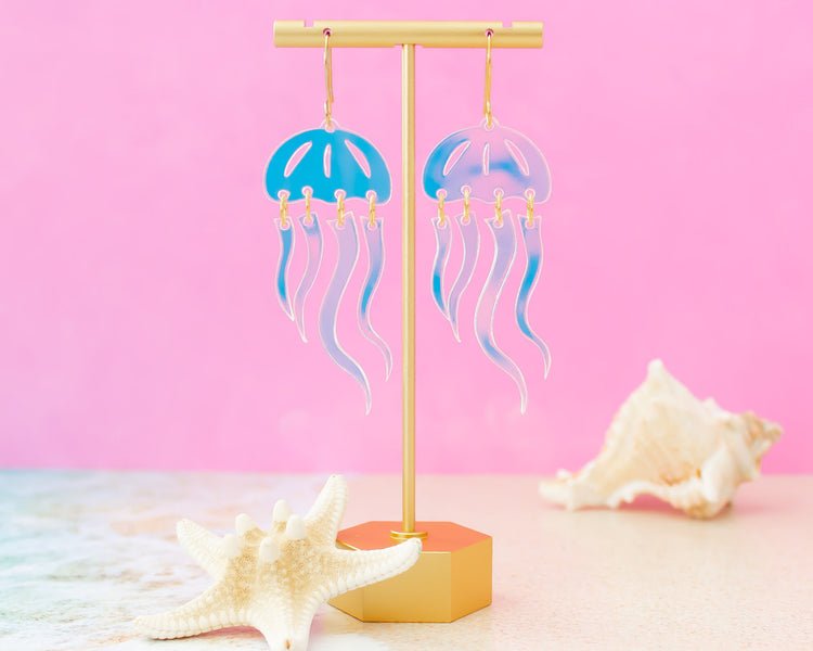 Jellyfish Holographic Acrylic Earrings