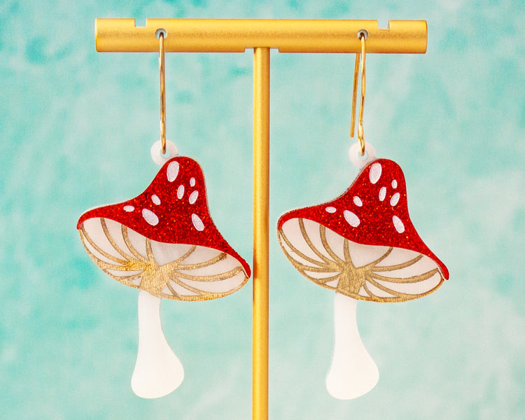Mushroom Acrylic Earrings
