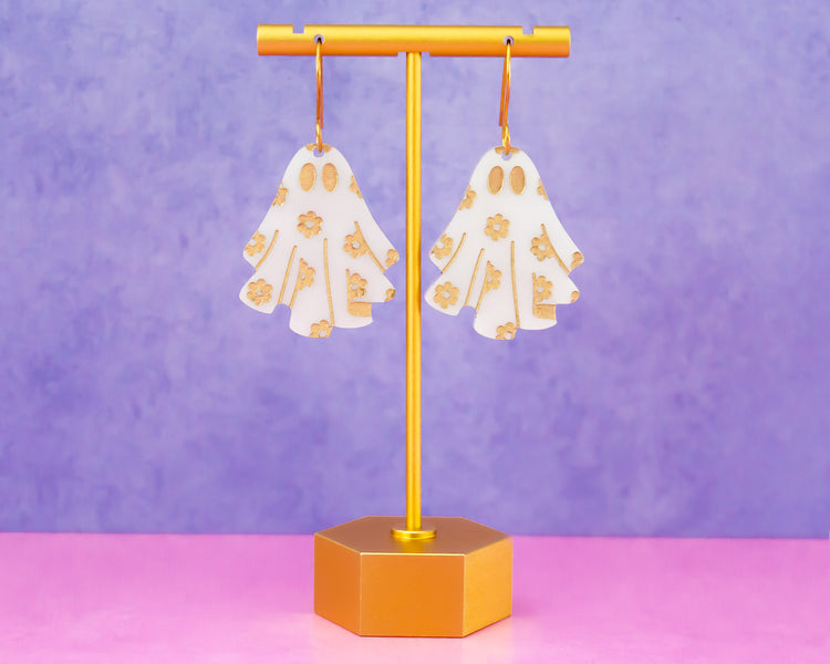 Daisy Ghost Acrylic Earrings