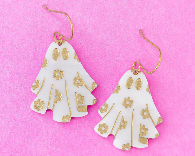 Daisy Ghost Acrylic Earrings