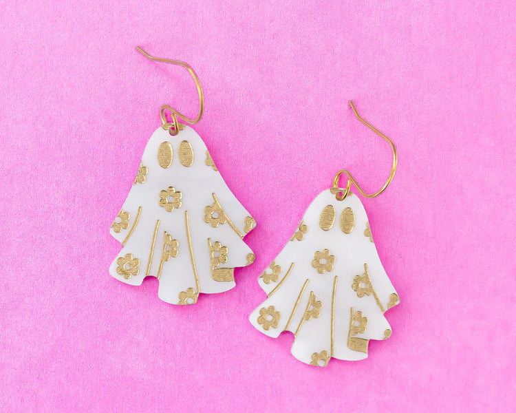 Daisy Ghost Acrylic Earrings