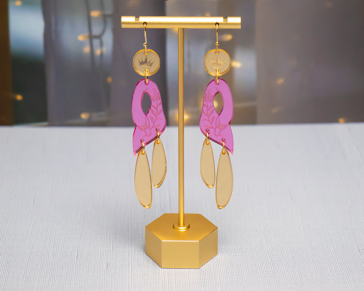 Pink Swan Earrings