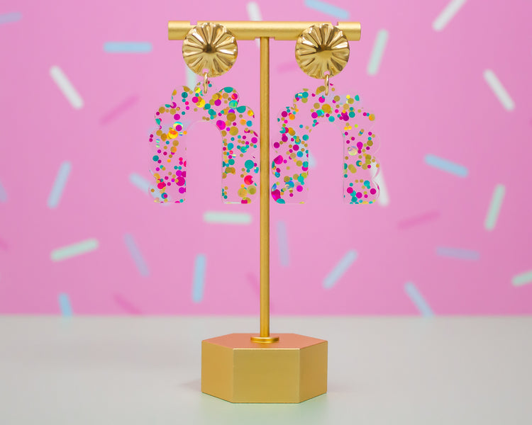 Confetti Scallop Arch Earrings