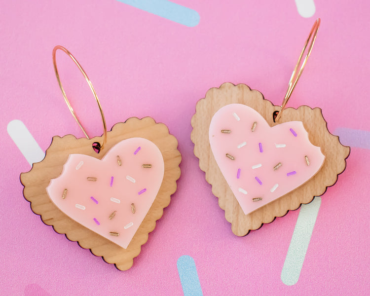 Heart Sugar Cookie Earrings