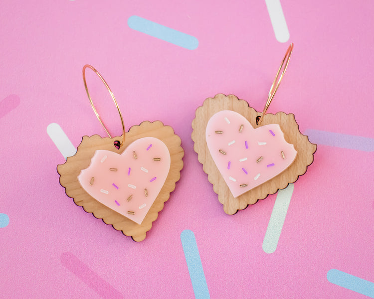 Heart Sugar Cookie Earrings