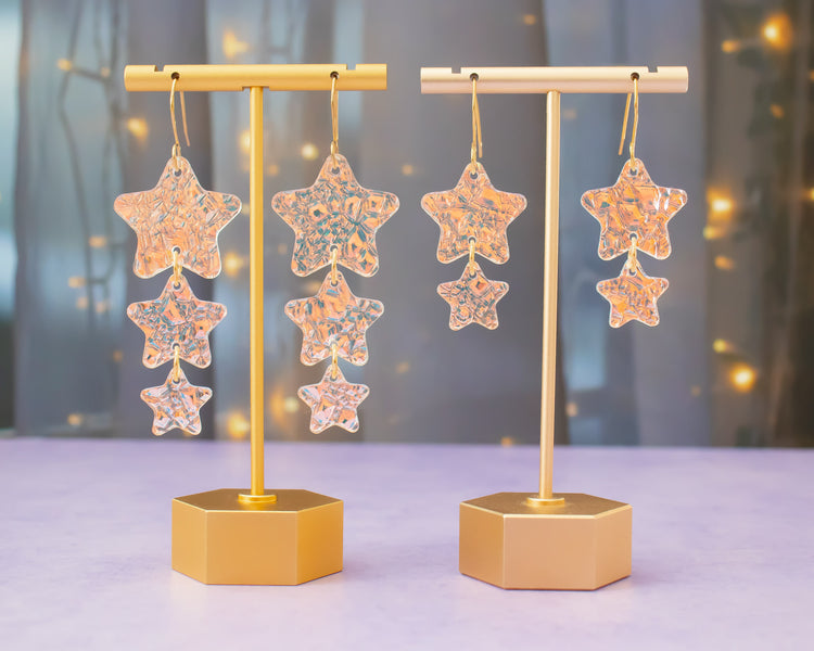 Holographic Star Acrylic Earrings