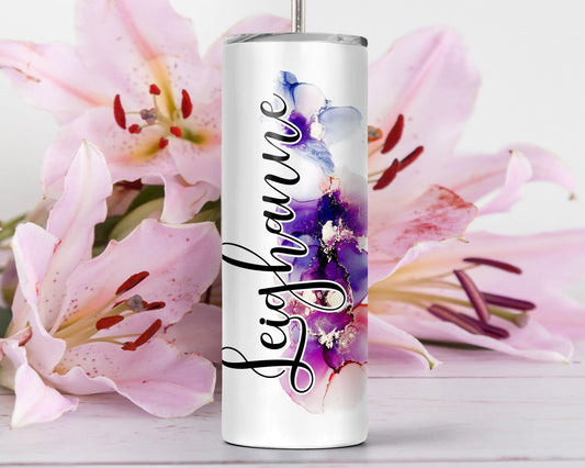 Personalized Steel Tumbler With Straw, Bridesmaid Gift