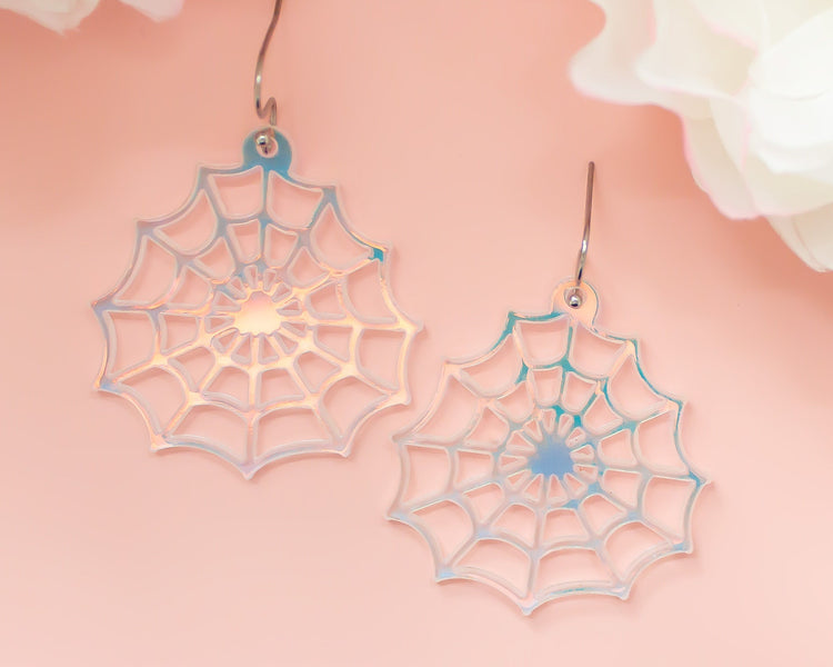 Spider Web Holographic Earrings
