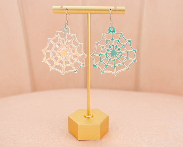 Spider Web Holographic Earrings