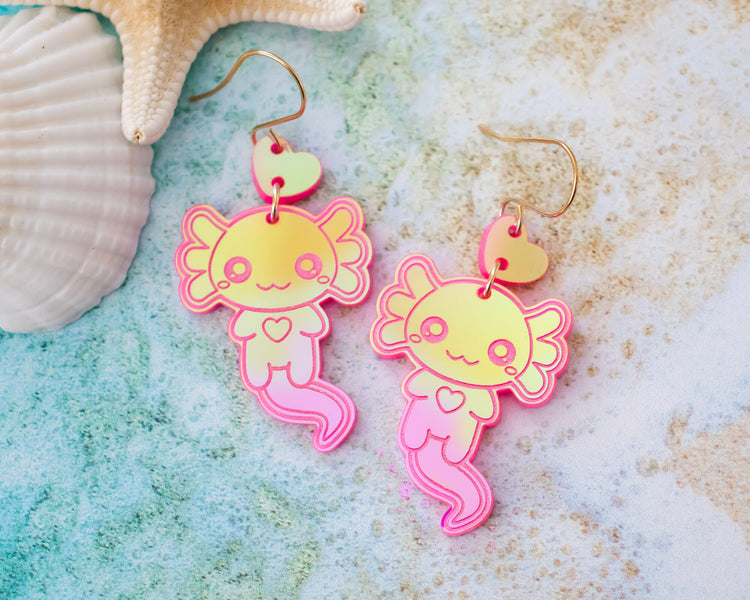 Axolotl Holographic Earrings