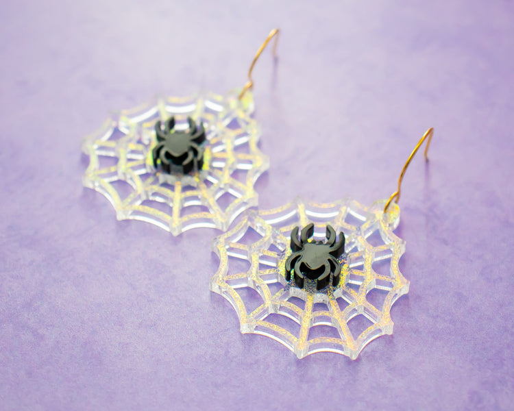 Spider Web With Spider Earings