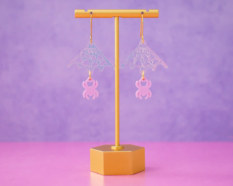 Spider Web Drop Earrings