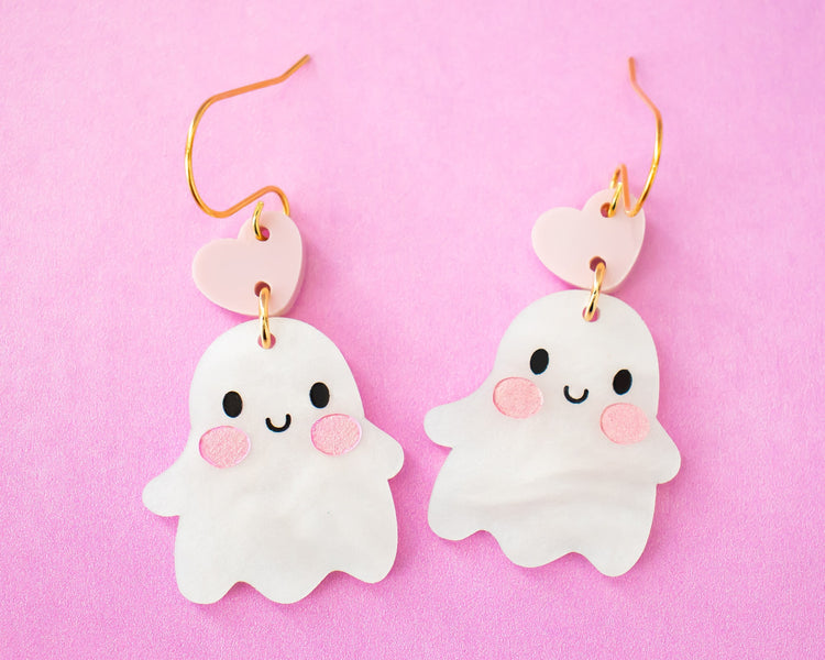 Cute Ghost Heart Earrings