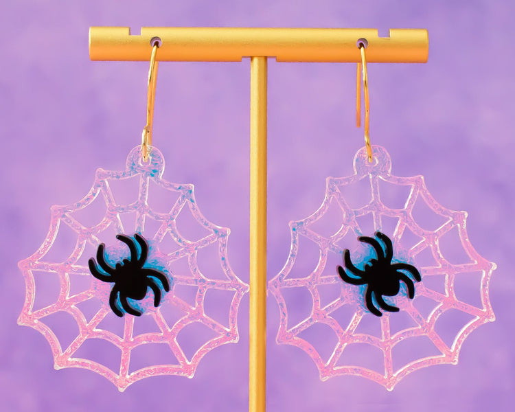 Spider Web With Spider Earings