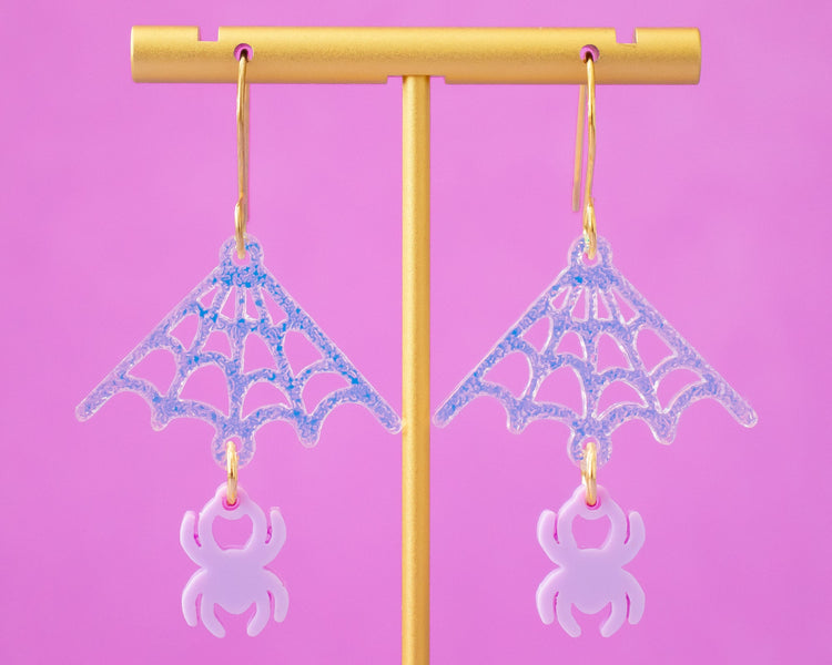 Spider Web Drop Earrings
