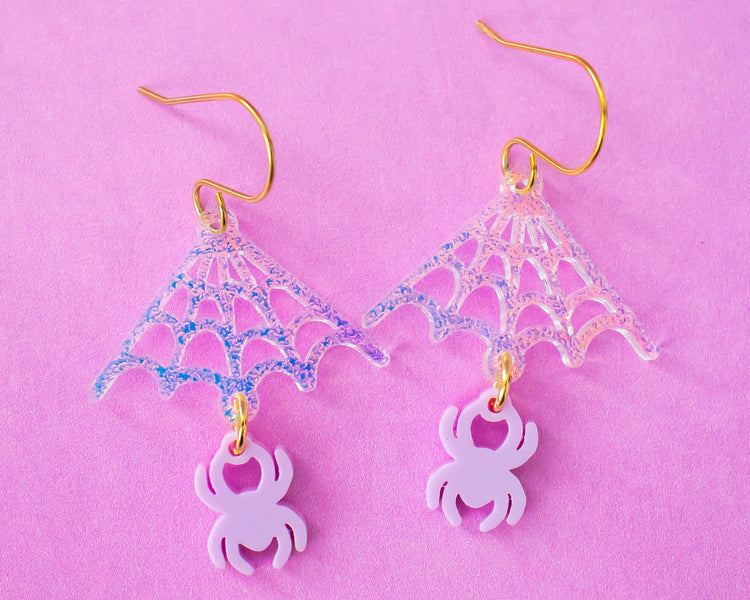 Spider Web Drop Earrings
