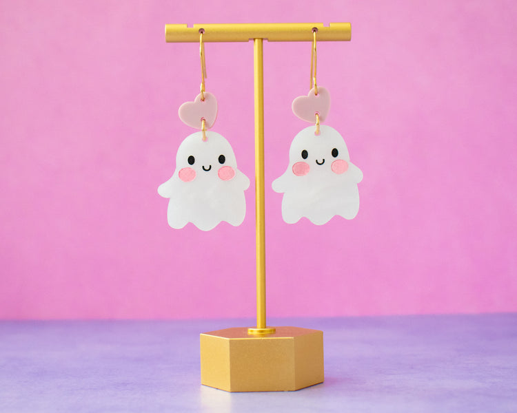 Cute Ghost Heart Earrings