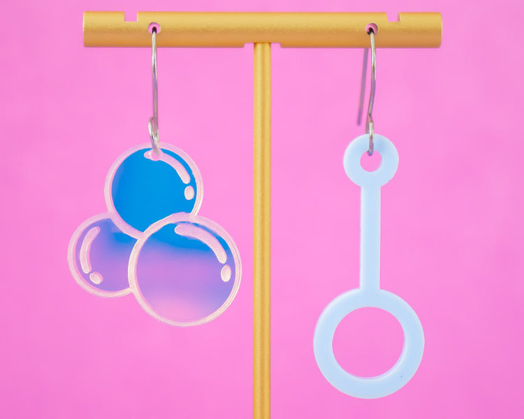 Bubble Wand Holographic Earrings