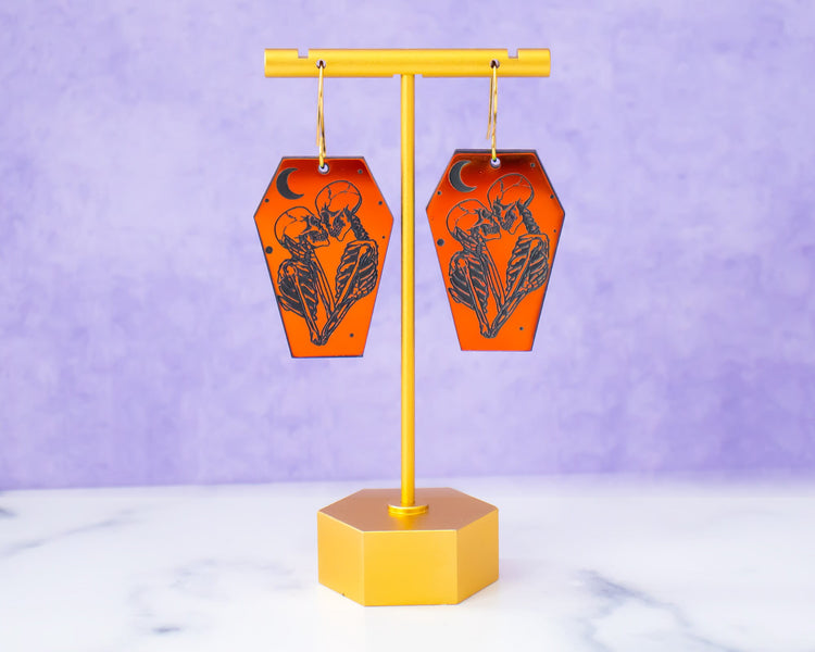 Skeleton Lovers Coffin Earrings