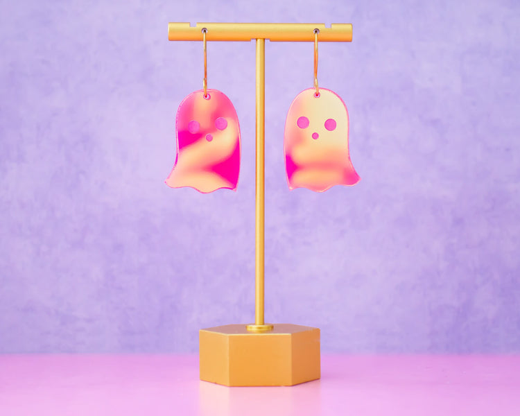 Holographic Ghost Earrings