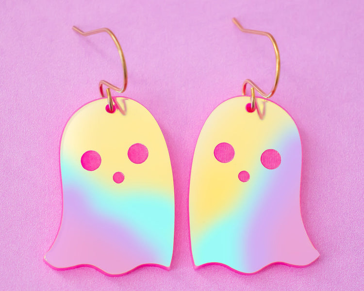 Holographic Ghost Earrings