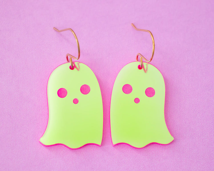Holographic Ghost Earrings
