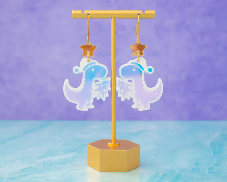 Christmas Dinosaur Earrings