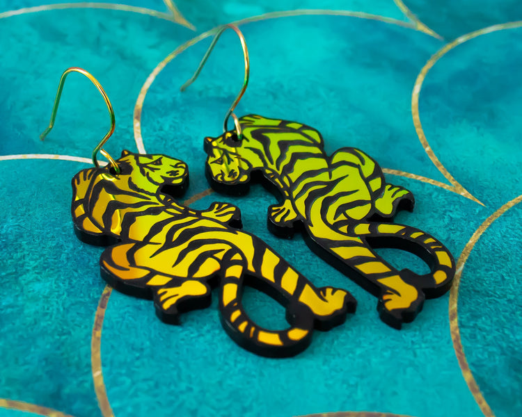 Tiger Holographic Earrings