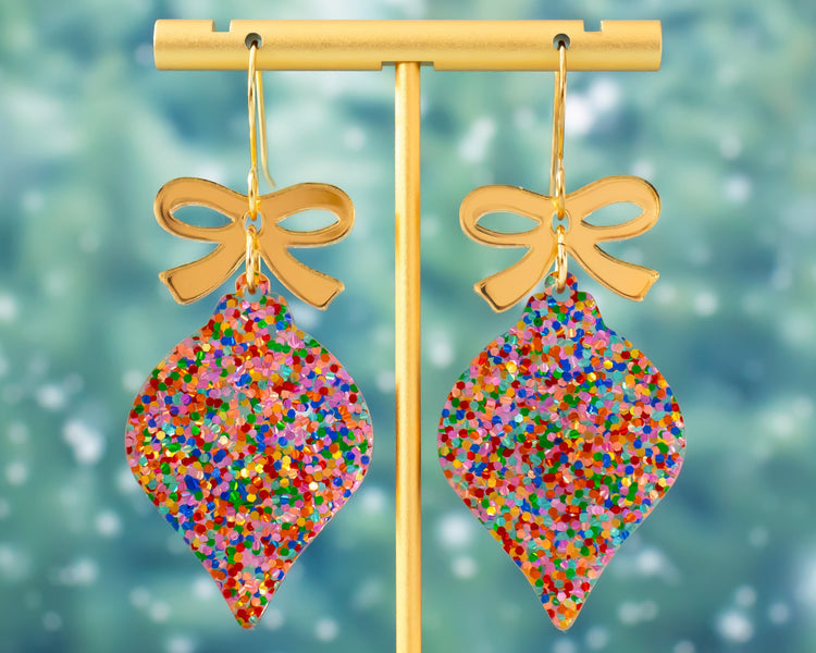 Confetti Christmas Ornament Earrings
