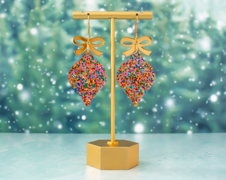 Confetti Christmas Ornament Earrings