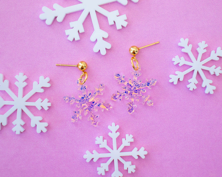 Holographic Snowflake Earrings