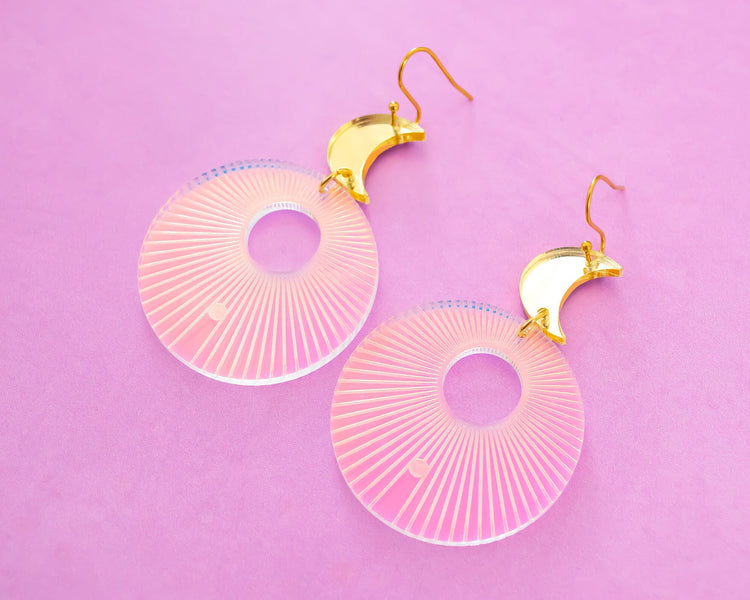 Sunburst Celestial Holographic Earrings