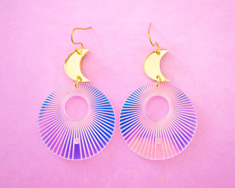 Sunburst Celestial Holographic Earrings