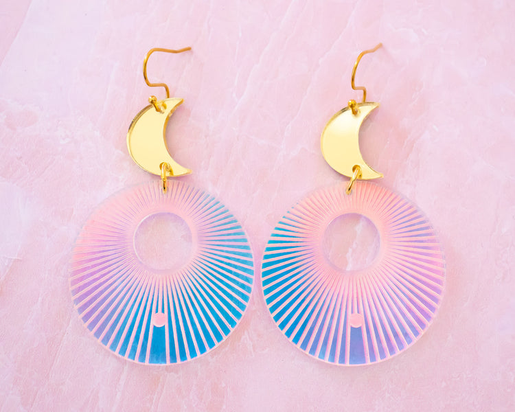 Sunburst Celestial Holographic Earrings