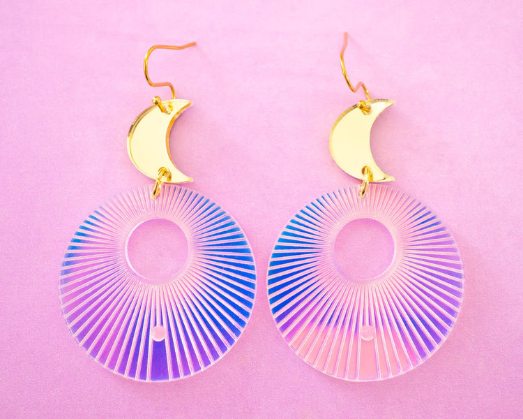 Sunburst Celestial Holographic Earrings