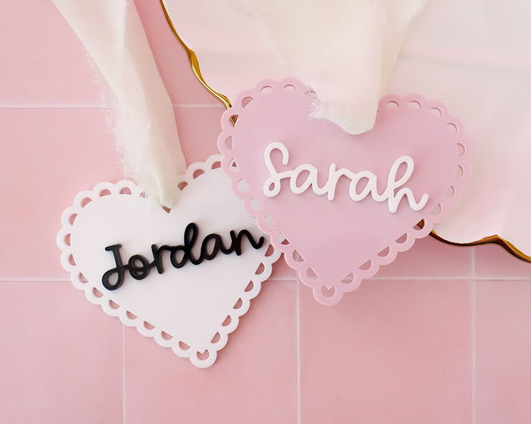 Scalloped Heart Name Tag