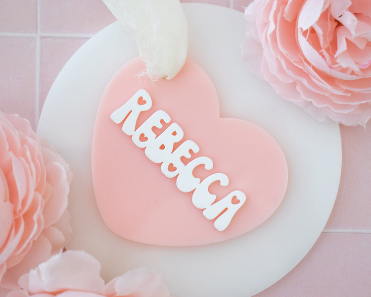 Retro Heart Name Tag