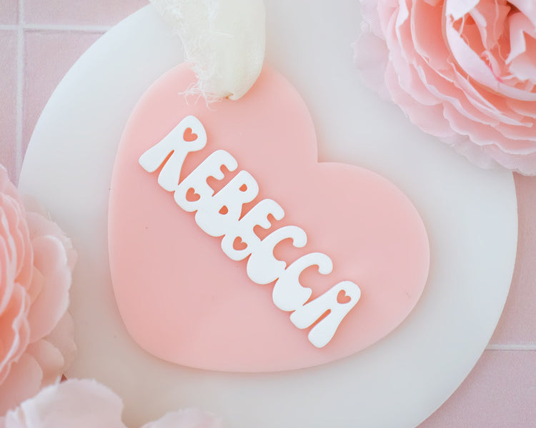 Retro Heart Name Tag