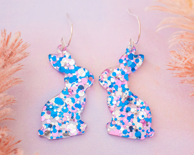 Glitter Bunny Earrings