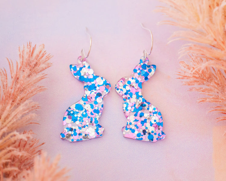 Glitter Bunny Earrings