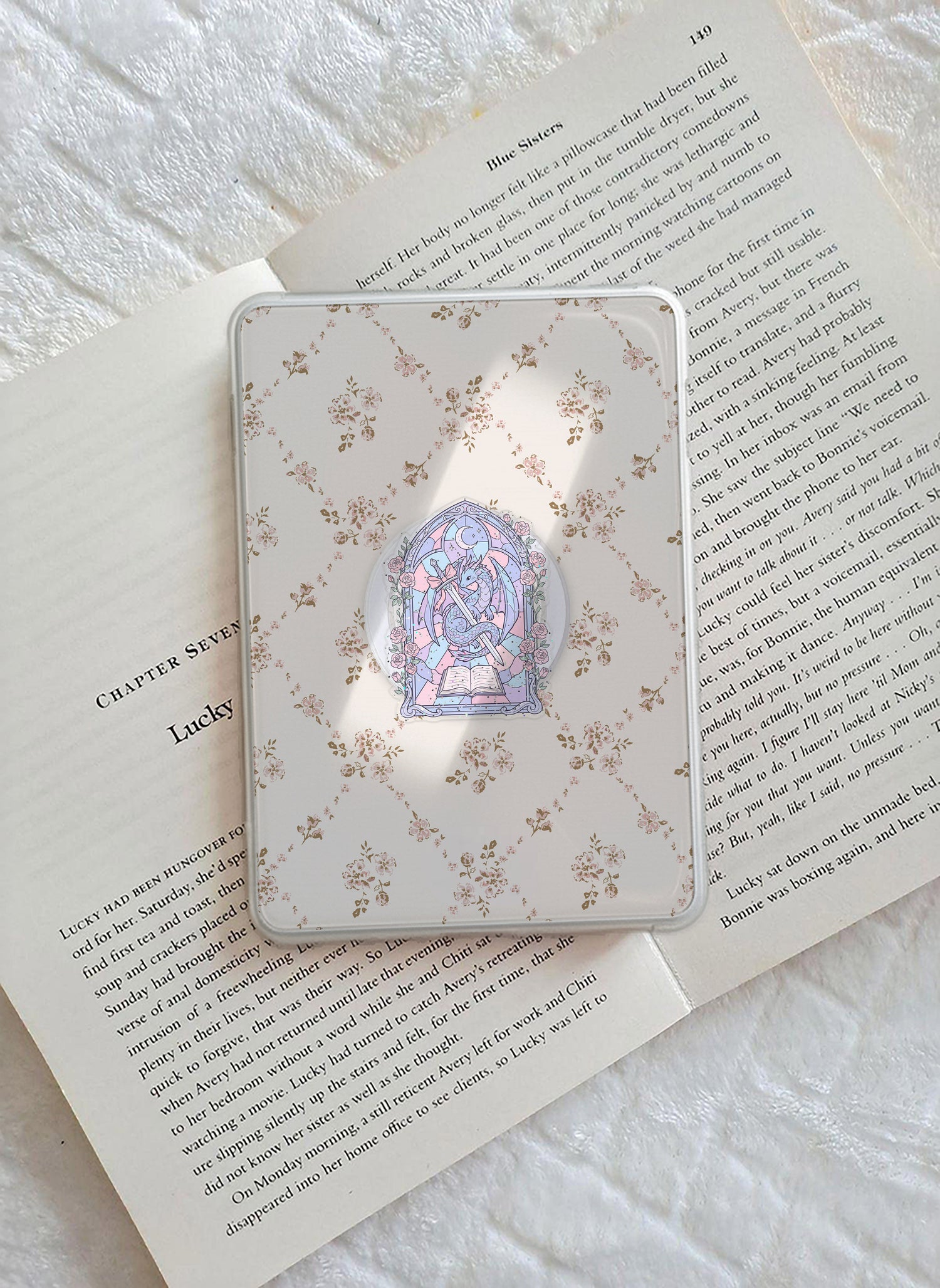 Pastel Stained Glass Dragon magnetic phone grip, additional product photo 3