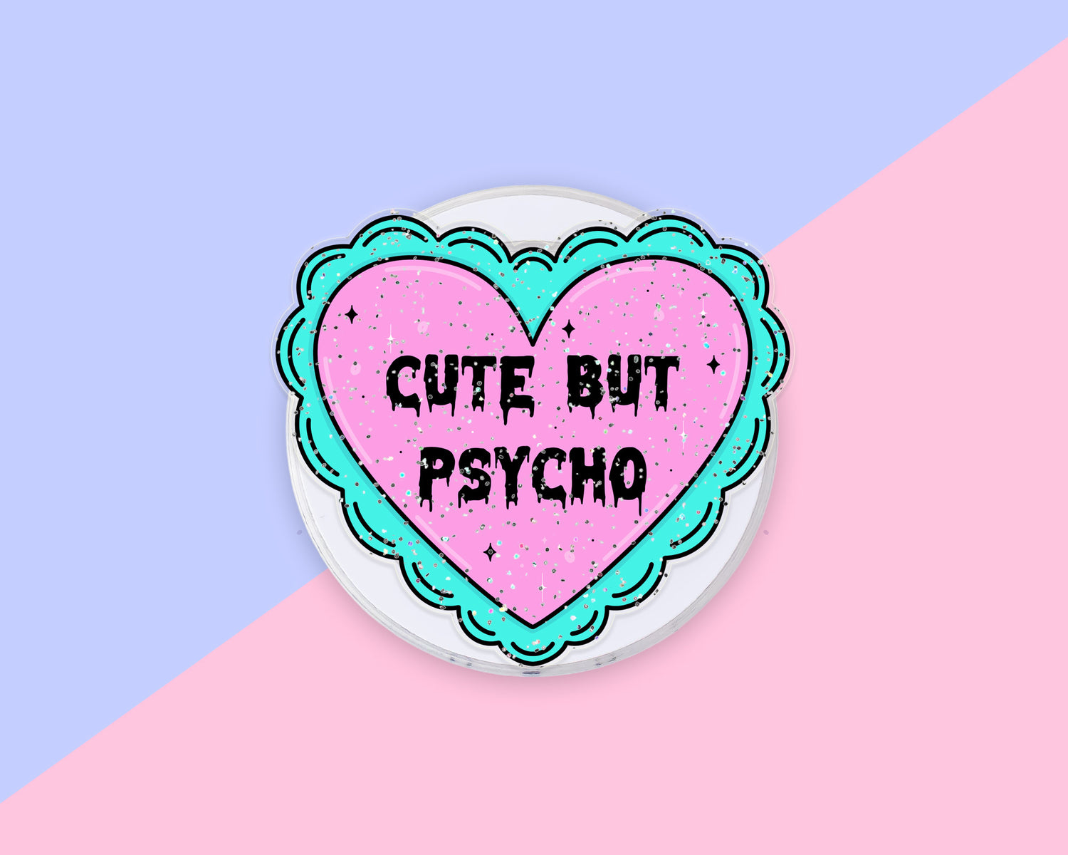 Cute But Psycho magnetic acrylic phone grip for Kindle and e-readers