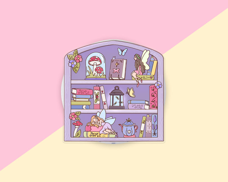 Purple Fairy Bookshelf magnetic phone grip, additional product photo 3