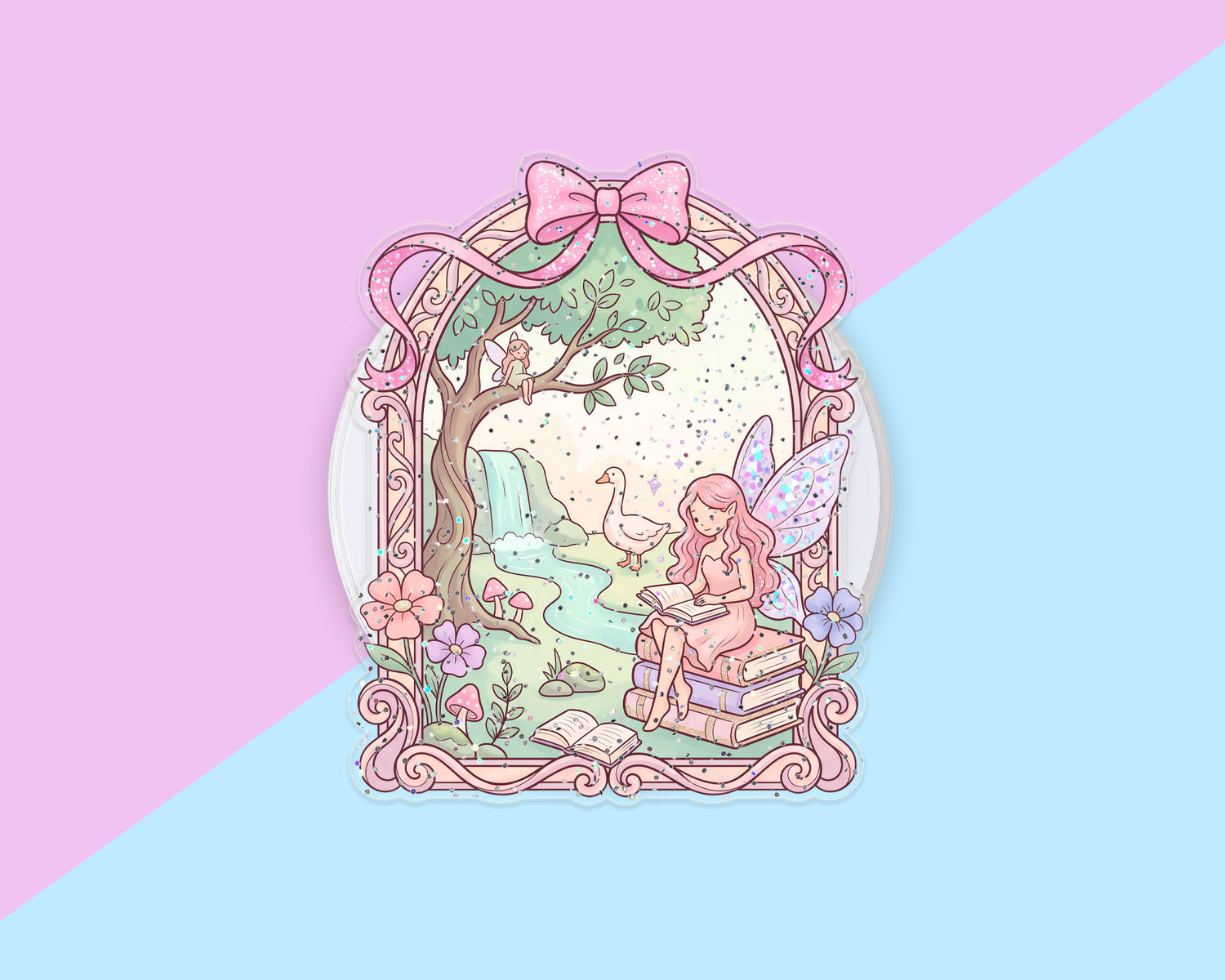 Fairy Garden magnetic acrylic phone grip for Kindle and e-readers