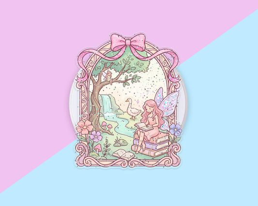 Fairy Garden magnetic acrylic phone grip for Kindle and e-readers