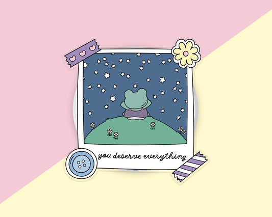 Frog You Deserve Everything magnetic acrylic phone grip for Kindle and e-readers