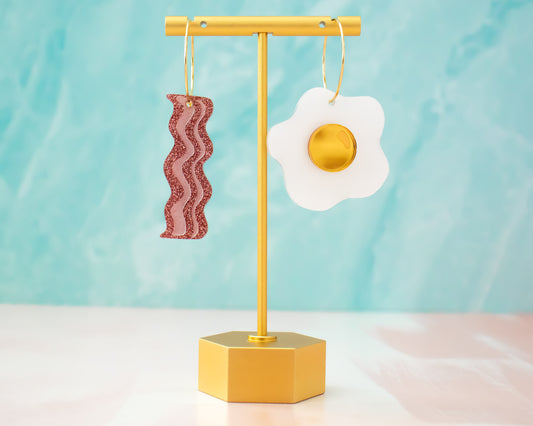 Bacon & Eggs Hoop Earrings